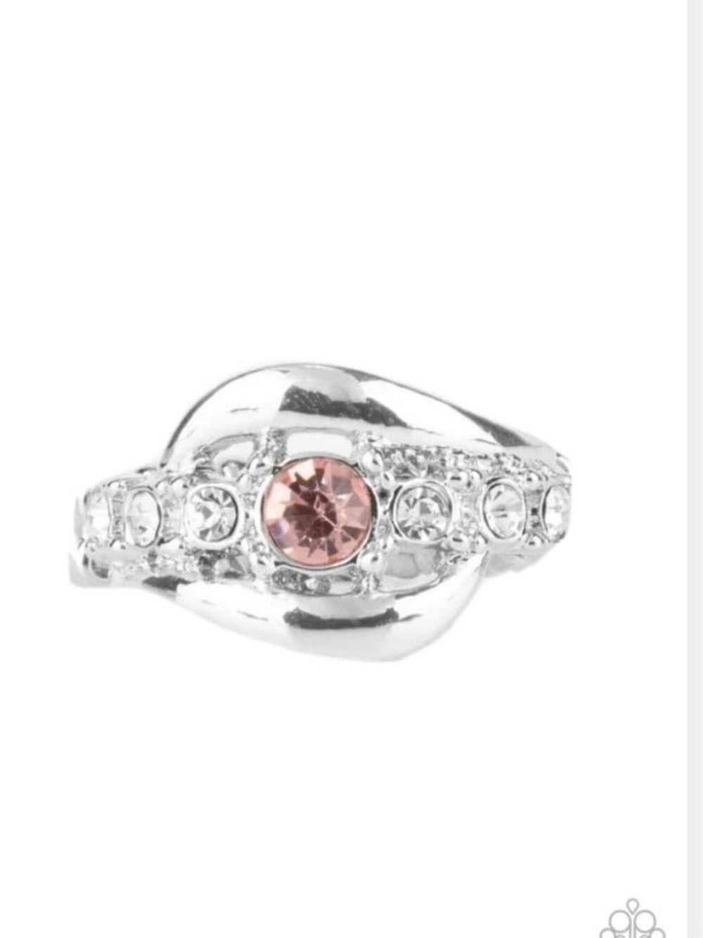 Graceful Gallantry Paparazzi Silver-Tone Ring with Pink Center Stone